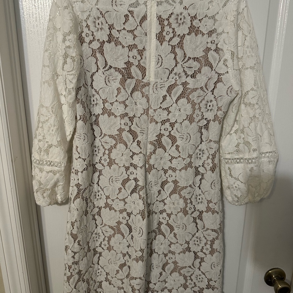 Vince Camuto Cream Floral Lace Dress - Picture 7 of 14
